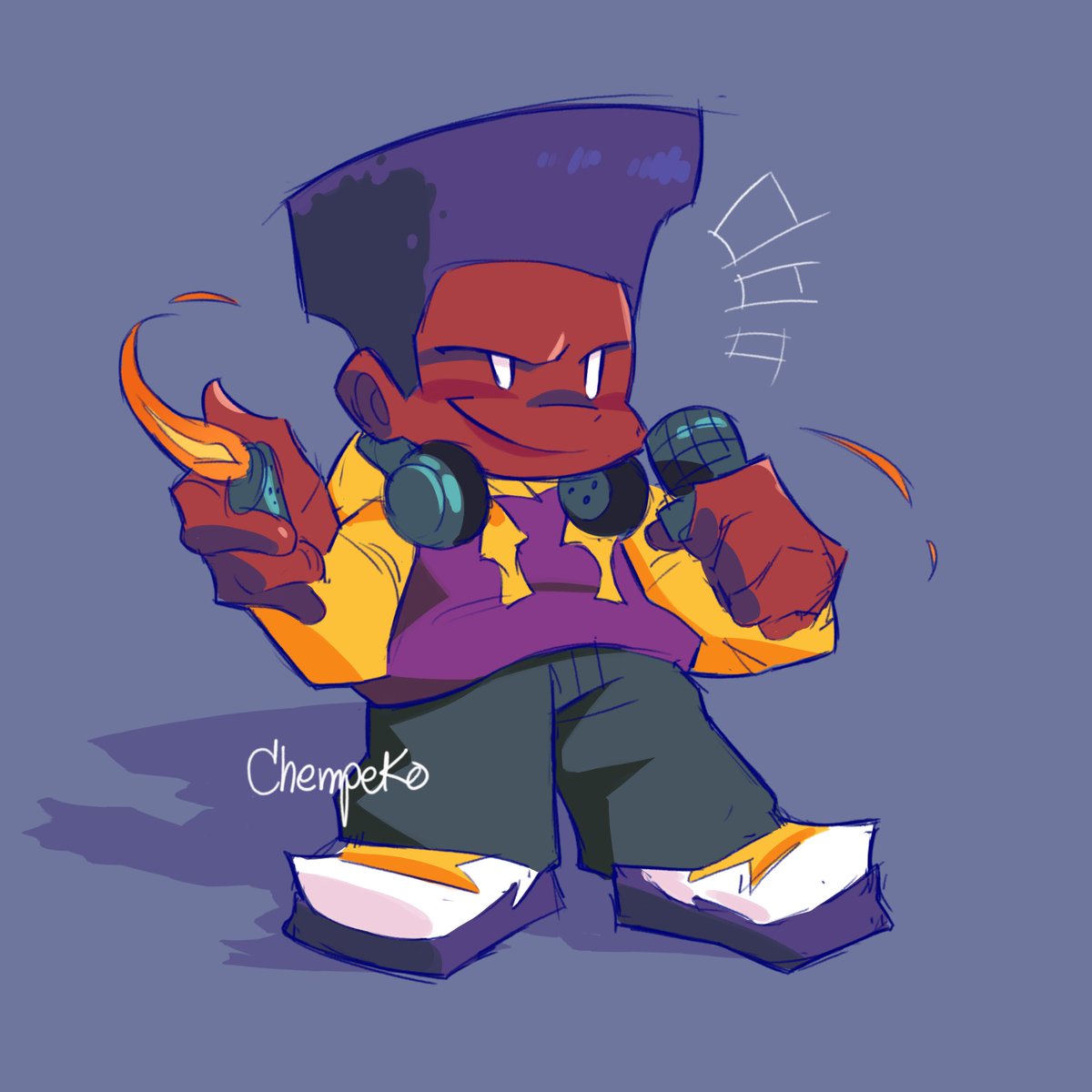 Chempeko's tweet photo. I forgot to say-
I did the silly Darnell drawing, which is now my first FNF fanart!
Hoooooooh
Support Golden hooooh
You wanna support him so bad hooooh
#fnfart #picoupdate #fridaynightfunkin https://t.co/FtnXLzQ99B