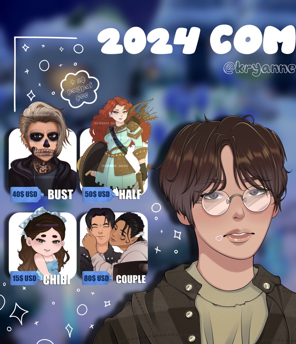 kryannedaneart's tweet photo. ⋆｡°✩ 2024 ART COMMISSIONS ⋆｡°✩
— by @kryannedaneart 

After several months of being busy, I’m back with another new commission sheet! No limit of slots per month. Feel free to send a dm if you are interested!⭐️

# art ph comms commissions open ref sheet oc pfp dnd fursona # https://t.co/ochu6ivciO