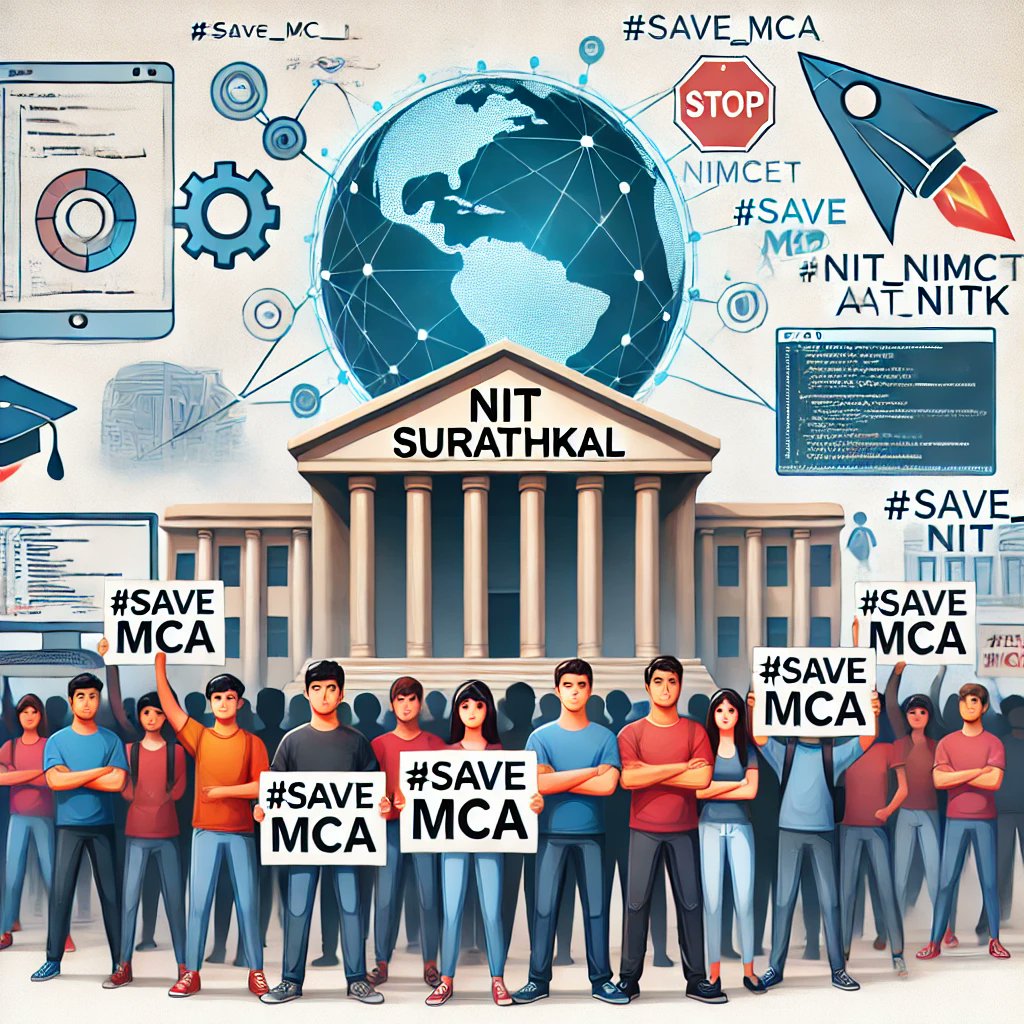 BharatL75244761's tweet photo. MCA program at NIT Surathkal has been a cornerstone for many aspiring tech professionals to advance their skills in Computer Science. Discontinuing it limits access to quality education and opportunities for growth in
#save_mca
#save_nimcet
#save_mca_at_nitk
#save_mca_course https://t.co/oo7cqYi2wD