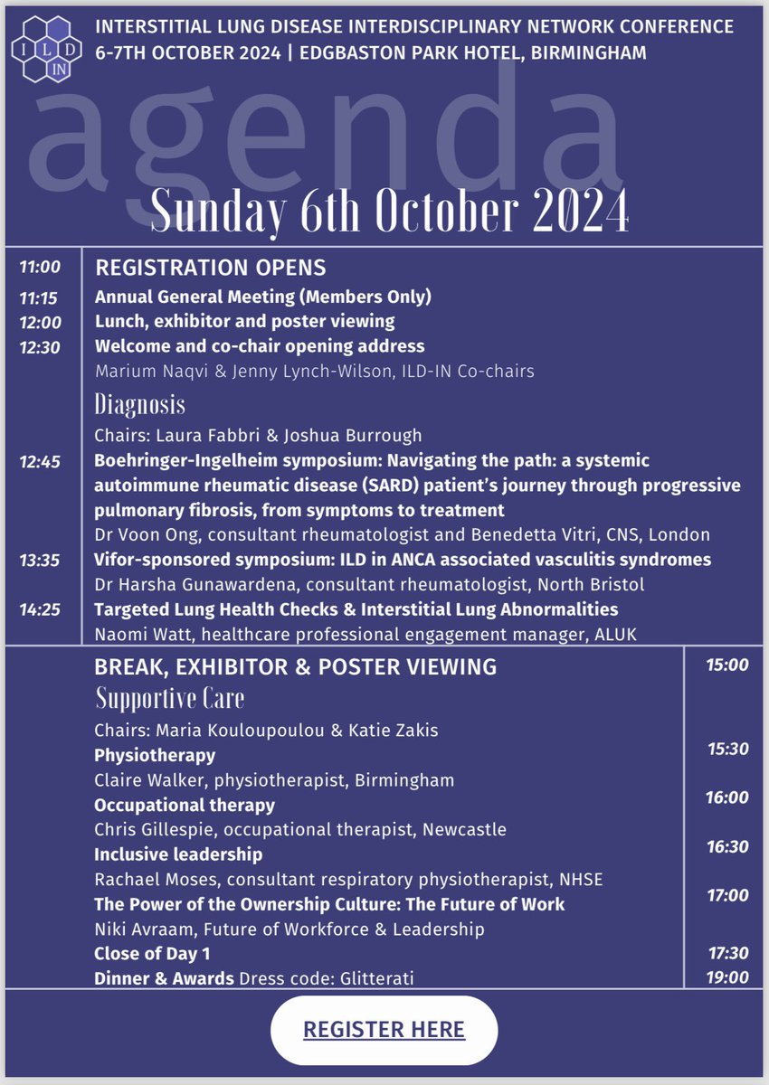 ild_inn's tweet image. 📣ILD-IN ANNUAL CONFERENCE REGISTRATION 📣
🗓️ 6-7th October 2024
🌍 Edgbaston Park Hotel, Birmingham
👩‍💼👨‍💼 For all with an interest/role in #ILD 

🚨3 week countdown 🚨

Super excited for our fantastic learning and networking event. Register now: ild-in.org.uk/conference/