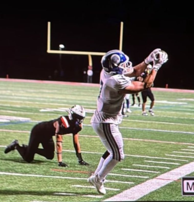 Intense game VS West Essex this week. Game went into overtime, and this catch (ruled out of bounds) was made with 30 seconds left in the 4th. In or out?