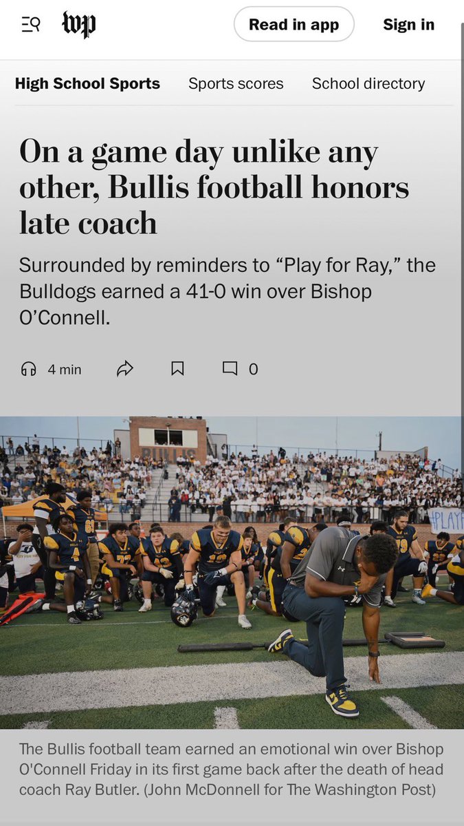 brooksmartinn's tweet photo. This was for you Coach, im proud to say I left everything on that field for you last night. I know you’re proud of me. This last ride is for you. #PlayForRay https://t.co/hEUSQqBpSJ