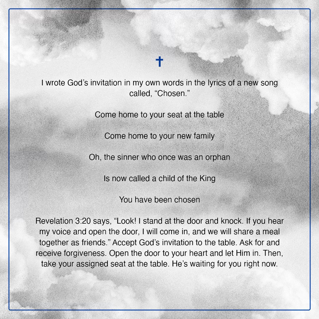 The enemy can make us all feel that maybe we once had a seat at the table but have walked too far away from God and we no longer belong. But the truth is, there is nothing you have ever done that could take away your invitation to the table. He says, “Come to me all you who are