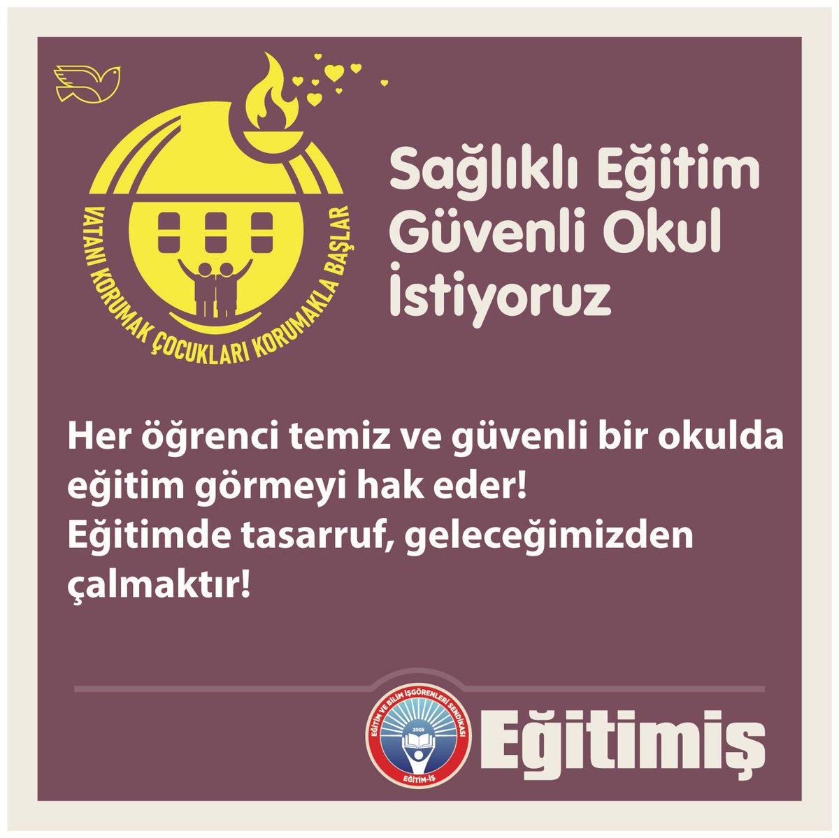 Türkiye'de her şeye bütçe var;
Tarikatlara bütçe var
Cemaatlere bütçe var
ÇEDES'e bütçe var
İhalelere bütçe var
Ama çocukların gittiği devlet okullarının temizliğine bütçe yok!
#SağlıklıEğitimGüvenliOkul