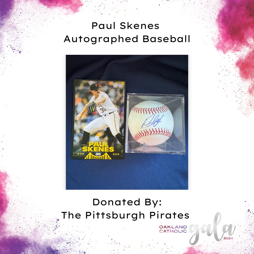 OCHS_Pittsburgh's tweet image. 🏟️ OC Gala Auction Alert! ⚾

We’re thrilled to announce an exclusive auction featuring a signed baseball by Paul Skenes! This is a GAME CHANGER. 

#AuctionAlert #SignedBaseball #SportsMemorabilia #GetYourTickets #BaseballFans

🎟️ Buy your tickets here: oaklandcatholic.org/support-oc/gala