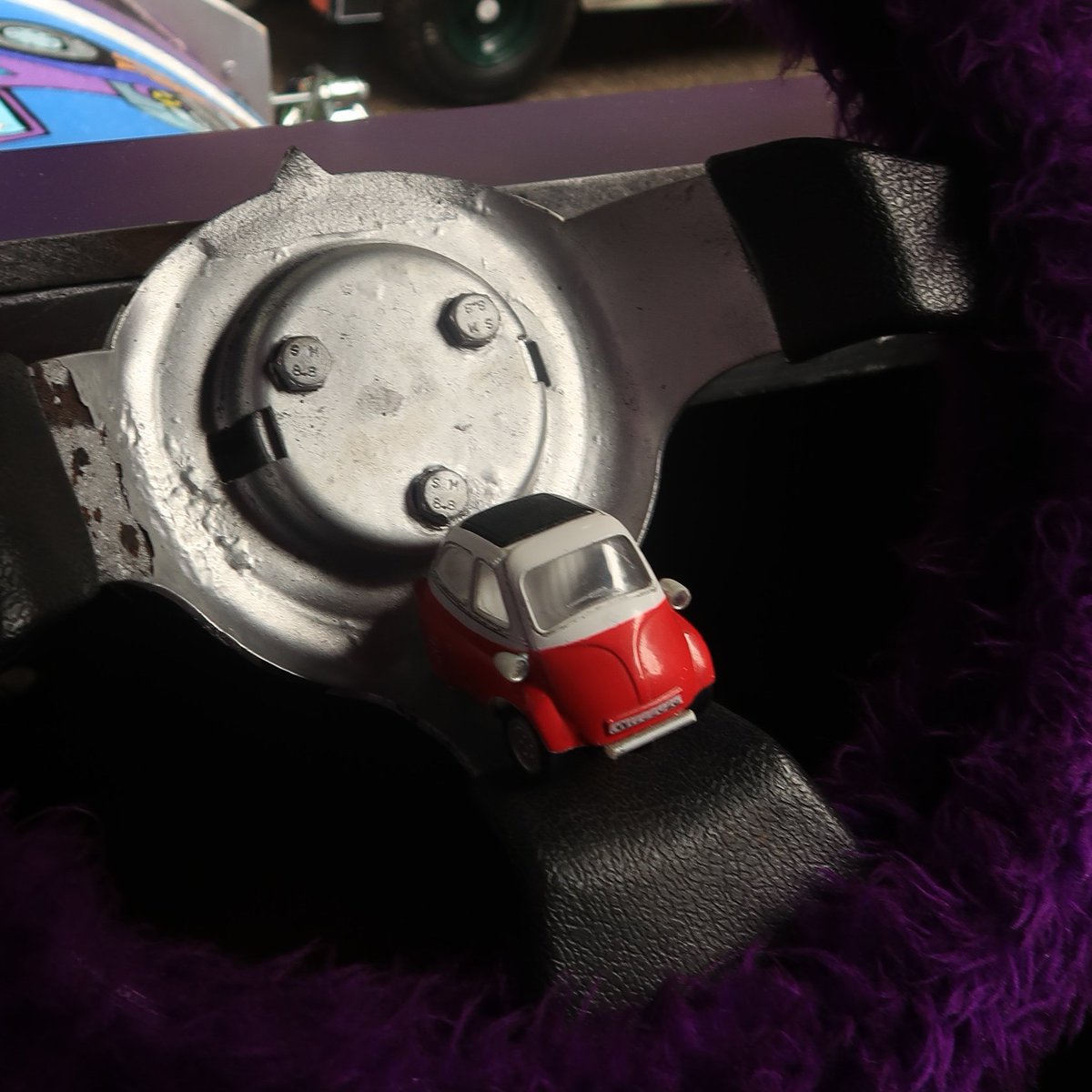 Yep! That's right - This fluffy steering wheel belongs to <a href="/KrazyRaces/">Krazy Races</a>, Of which I got to see recently. Hopefully they'll let me on the track next year.. 😄🚗