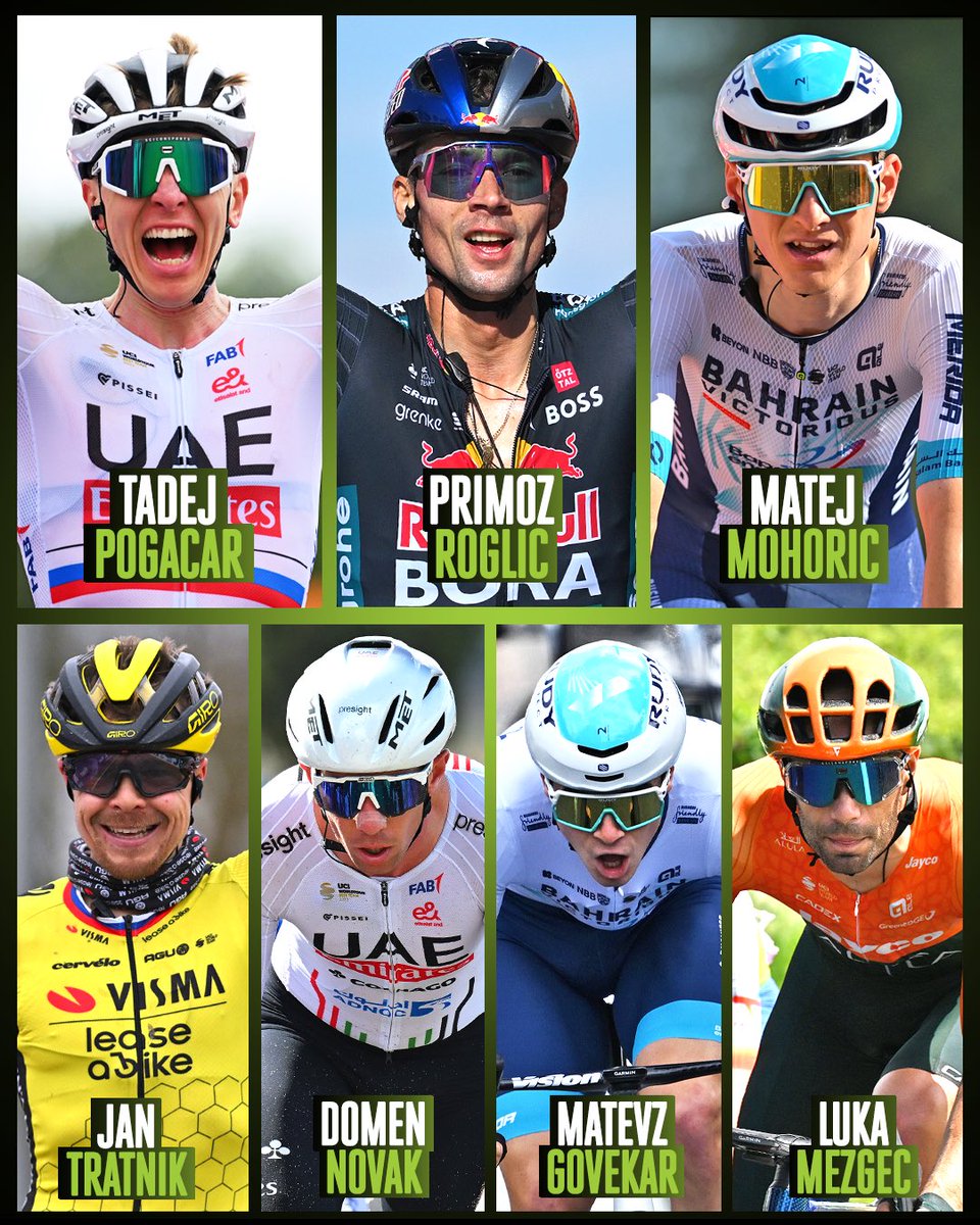 VelonCC's tweet photo. Slovenia’s 𝐃𝐫𝐞𝐚𝐦 𝐓𝐞𝐚𝐦 for the World Championships 🇸🇮🌈

Roglič will be the only rider representing Slovenia in the time trial while they will have one of the most powerful seven-rider teams for the road race 🤯

📸 Getty Images
________________
🇨🇭#Zurich2024 https://t.co/39DqIIRofB