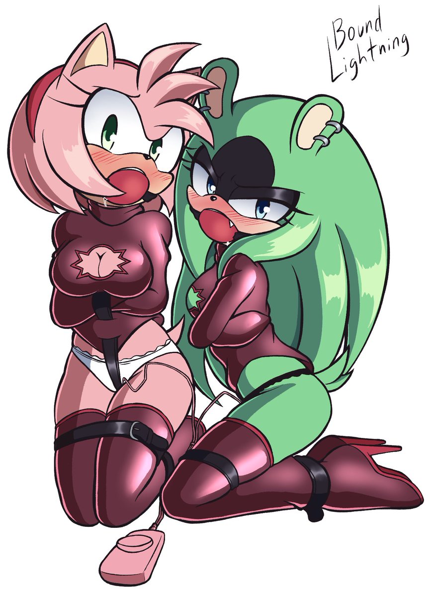 Amy Rose and Surge being nice and sharing a toy.