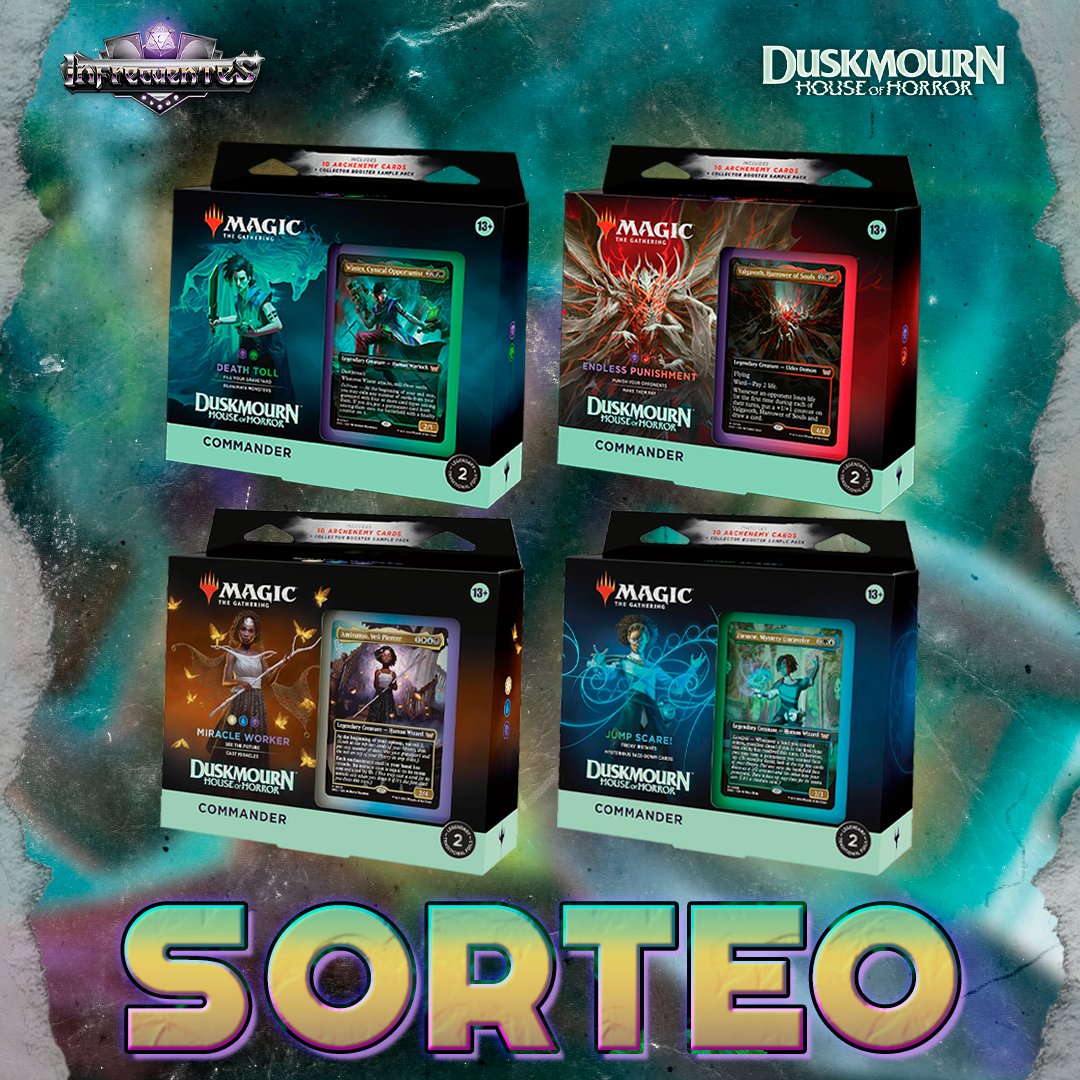SORTEOOOOOOO💥 

¡Adéntrate en la Casa de los Horrores y consigue los nuevos decks de #MTGDuskmourn!

🔗 ¡PARTICIPA! gleam.io/rkeef/sorteo-4…