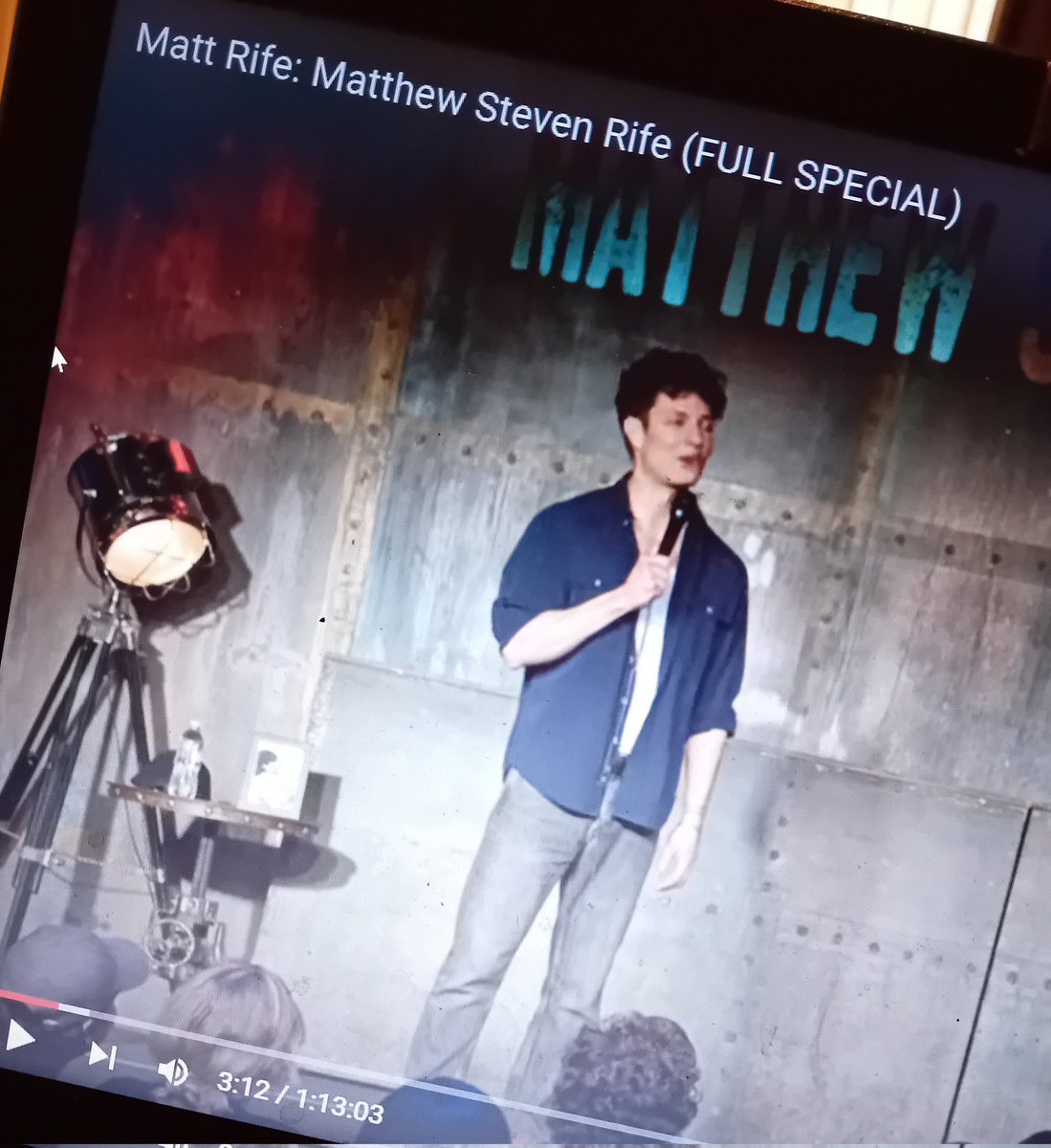 DanielleBeau8's tweet photo. I genuinely think all @mattrife's comedy specials are hilarious, but this one has a special place in my heart. 😂 https://t.co/KwcrP45JIc