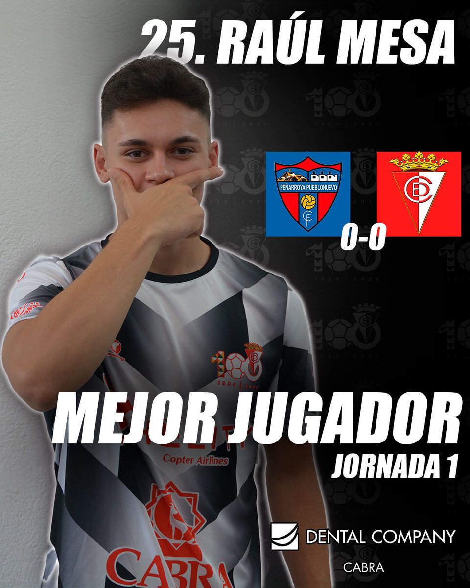 CDEgabrense1924's tweet photo. 🏆 ¡Raúl Mesa nombrado “Mejor Jugador Dental Company” de la jornada 1!

#PeñarroyaEgabrense | #1ªAndaluza https://t.co/uznBNxxjyT