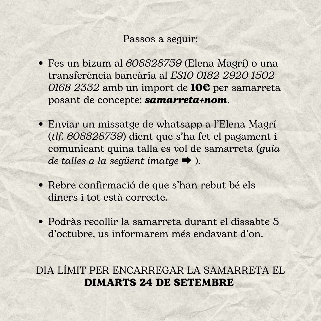 CasaSolNaixent's tweet photo. Els 50 de La Casa ja son aquí!🕺🏻

Vols una samarreta del 50è aniversari? 

Segueix totes les indicacions per tindre la samarreta més xula de l’any🤙🏻

Recorda:
💶 10€
🗓️ 24 de setembre (data límit per reservar-la)

#50amblacasa https://t.co/gvNgjrTmMf