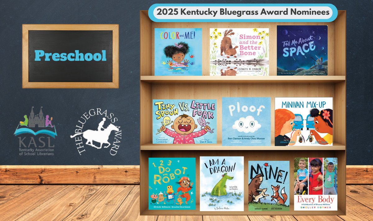 KBA Awards (@kbaawards) on Twitter photo It’s never too early to start reading & promoting the <a href="/KBAAwards/">KBA Awards</a>. They are open to ALL Kentucky educators. Check out the Preschool titles! Visit sites.google.com/view/kasl-libr… for teaching ideas. If you have any questions, please reach out to the KBA Co-Chairs & we’ll be happy to help. It’s never too early to start reading & promoting the <a href="/KBAAwards/">KBA Awards</a>. They are open to ALL Kentucky educators. Check out the Preschool titles! Visit sites.google.com/view/kasl-libr… for teaching ideas. If you have any questions, please reach out to the KBA Co-Chairs & we’ll be happy to help.