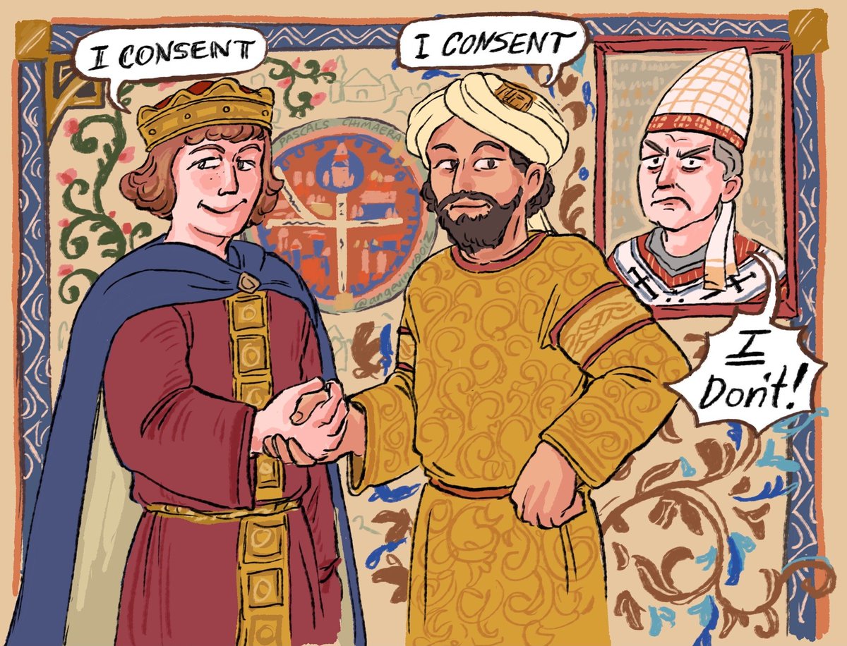 (Treaty of Jaffa, Frederick II &amp; Sultan al-Kamil)

"Isn't there someone you forgot to ask?"