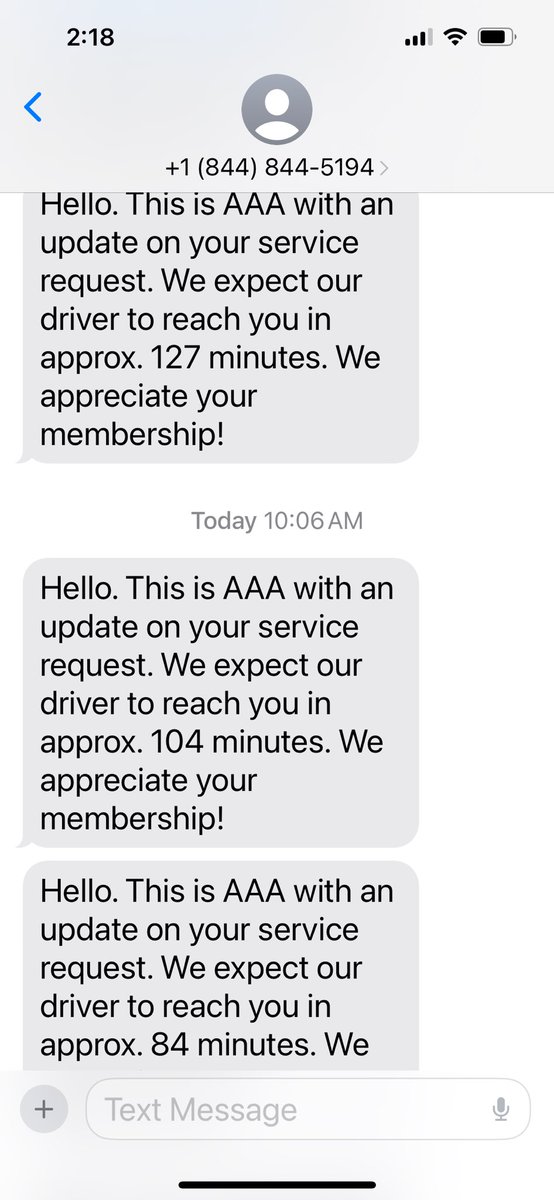 MotivateHope's tweet photo. @AAAnews Since 8:30 am I have been waiting for service. Suburbs of Philly. No excuse. Hire more service trucks. https://t.co/bAAymVp4mp