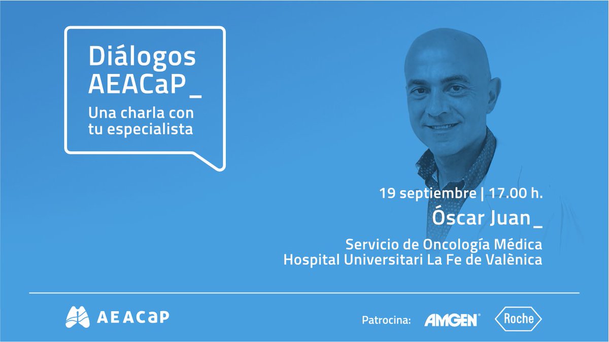 AEACaP's tweet photo. 🔵🗣️ @AEACaP ha organizado una nueva sesión de sus 'Diálogos AEACaP', que contarán con la participación del doctor @ojuan2001

🗓️19 de septiembre
🕔17h

➡️ Abordará las inquietudes y dudas de l@s afectad@s en un ambiente distendido

📝 Inscríbete 👉 https://t.co/CbvIMqhqG4 https://t.co/zhaPb3jpRg