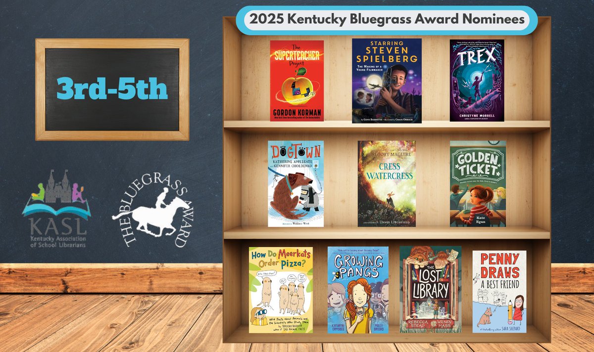 KBA Awards (@kbaawards) on Twitter photo It’s never too early to start reading & promoting the <a href="/KBAAwards/">KBA Awards</a>. They are open to ALL Kentucky educators. Check out the 3rd-5th titles! Visit sites.google.com/view/kasl-libr… for teaching ideas. If you have any questions, please reach out to the KBA Co-Chairs & we’ll be happy to help. It’s never too early to start reading & promoting the <a href="/KBAAwards/">KBA Awards</a>. They are open to ALL Kentucky educators. Check out the 3rd-5th titles! Visit sites.google.com/view/kasl-libr… for teaching ideas. If you have any questions, please reach out to the KBA Co-Chairs & we’ll be happy to help.