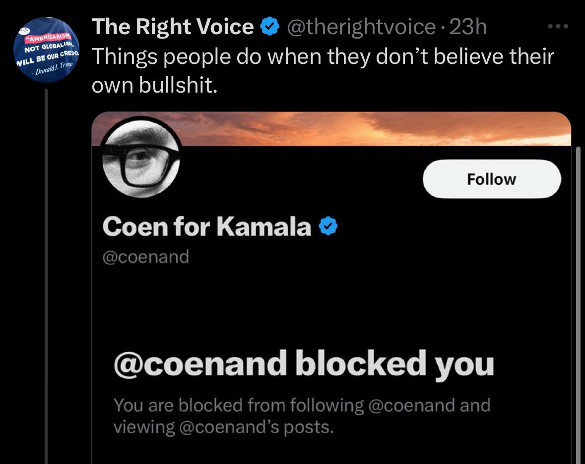 StillHe47707688's tweet photo. @coenand @therightvoice @thehill Looks like you ran away pussy. https://t.co/Wbw4OsqGtl