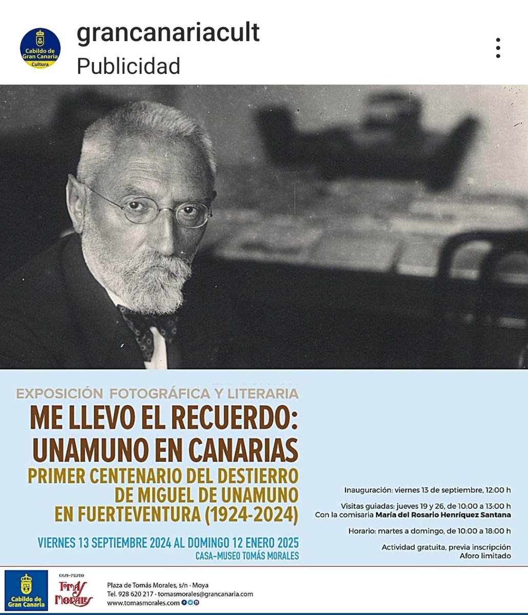 Casa-Museo Unamuno (@unamuno) on Twitter photo La Casa canaria custodia de Tomás Morales se suma al recuerdo de #Unamuno en el centenario de su destierro.
<a href="/cmtomasmorales/">Casa-Museo Tomás Morales</a>, enhorabuena!
<a href="/acamfe/">ACAMFE- Casas-Museos y Fundaciones de Escritor@s</a> La Casa canaria custodia de Tomás Morales se suma al recuerdo de #Unamuno en el centenario de su destierro.
<a href="/cmtomasmorales/">Casa-Museo Tomás Morales</a>, enhorabuena!
<a href="/acamfe/">ACAMFE- Casas-Museos y Fundaciones de Escritor@s</a>