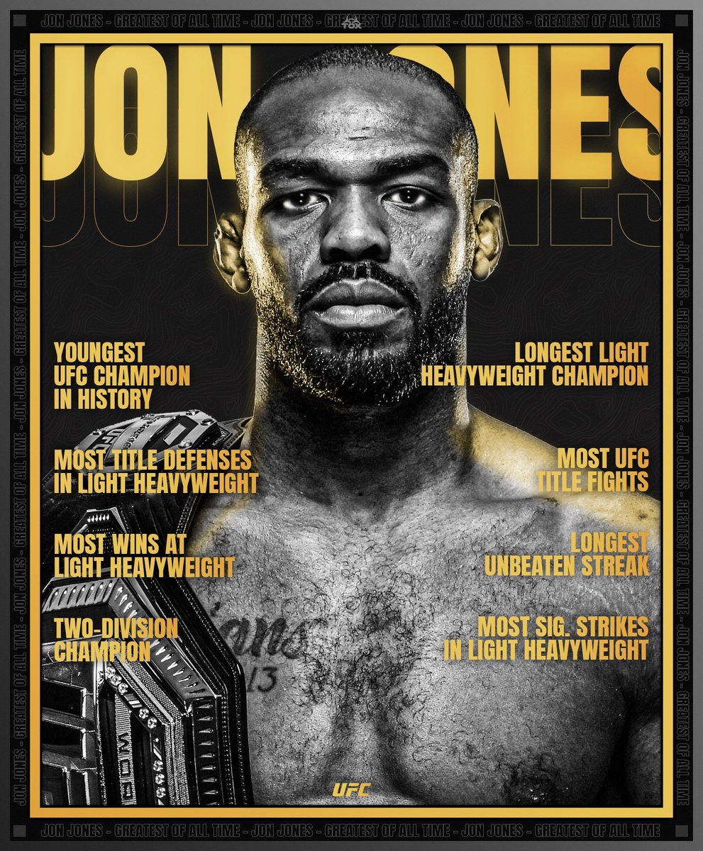 "G.O.A.T" - Jon Jones Practice Poster

Ft <a href="/JonnyBones/">Jonny Meat</a> | <a href="/ufc/">UFC</a> 

W/ @SIXF1GURES / @IntelligenceGG_ / <a href="/TakeBackCTRLGGS/">TakeBackControl🌎</a>