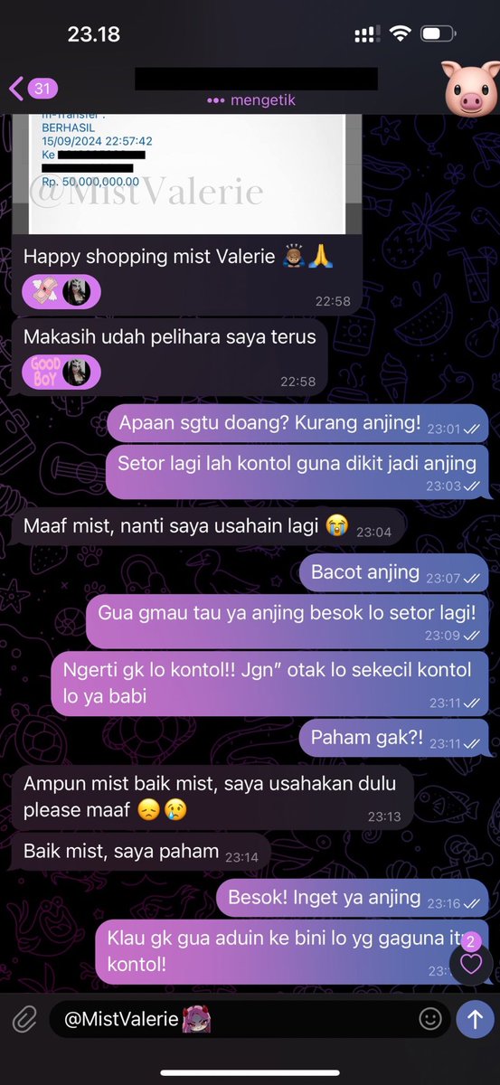 MistValerie's tweet photo. berani lu kabur gua ancurin kluarga goblok lu kontol! https://t.co/cKmyUz5FOf