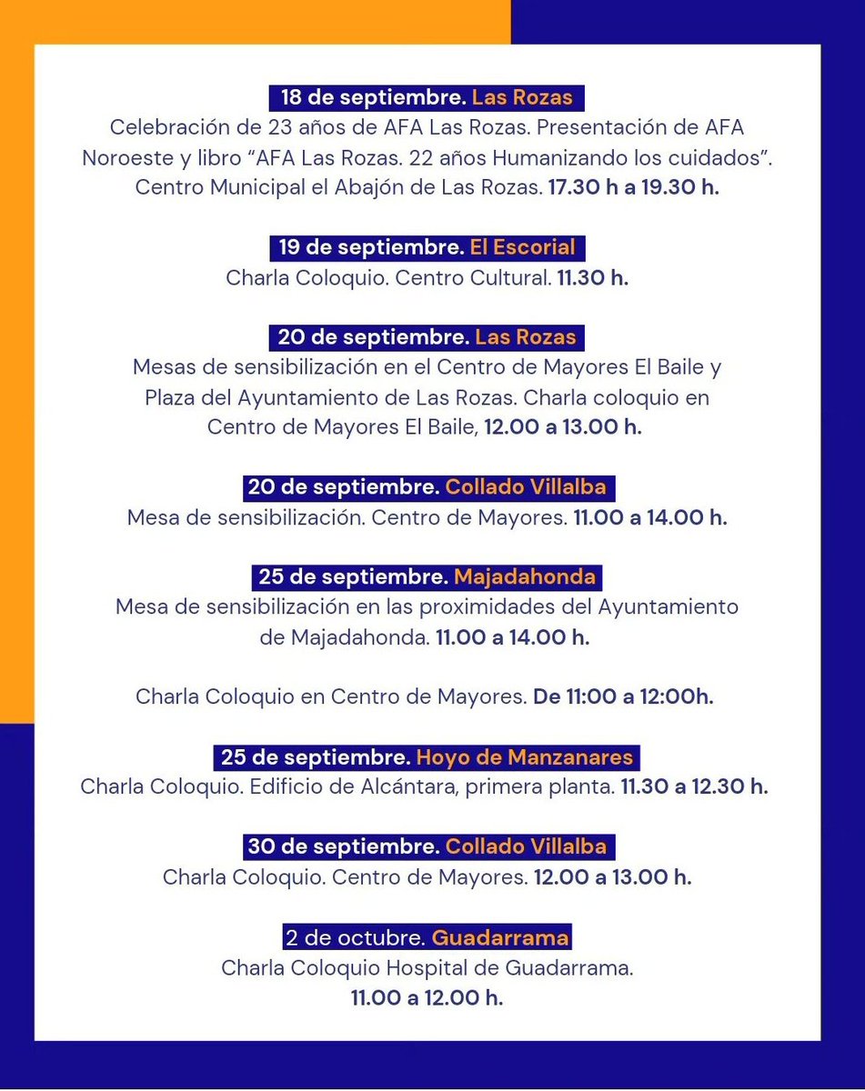 AFALASROZAS's tweet image. 🟦🟧 Os compartimos la agenda de estos días 👇