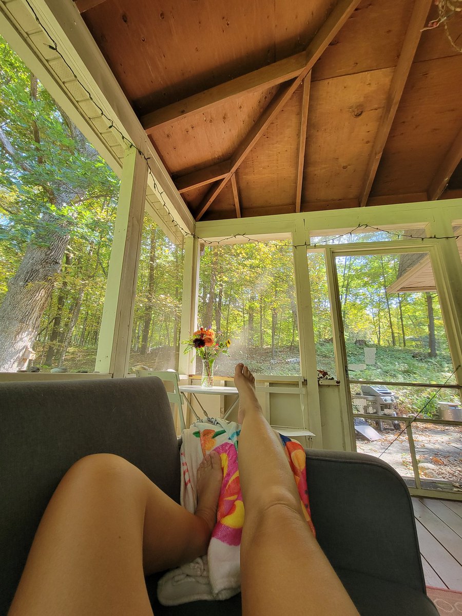 LindenmuthWendi's tweet photo. What are you enjoying today?
The colors of the leaves are starting to change. 
The sound of the leaves are bustling in the warm breeze.
I am reading a great book. 
I am honoring myself and resting. 🥰 https://t.co/JKlzitllOP