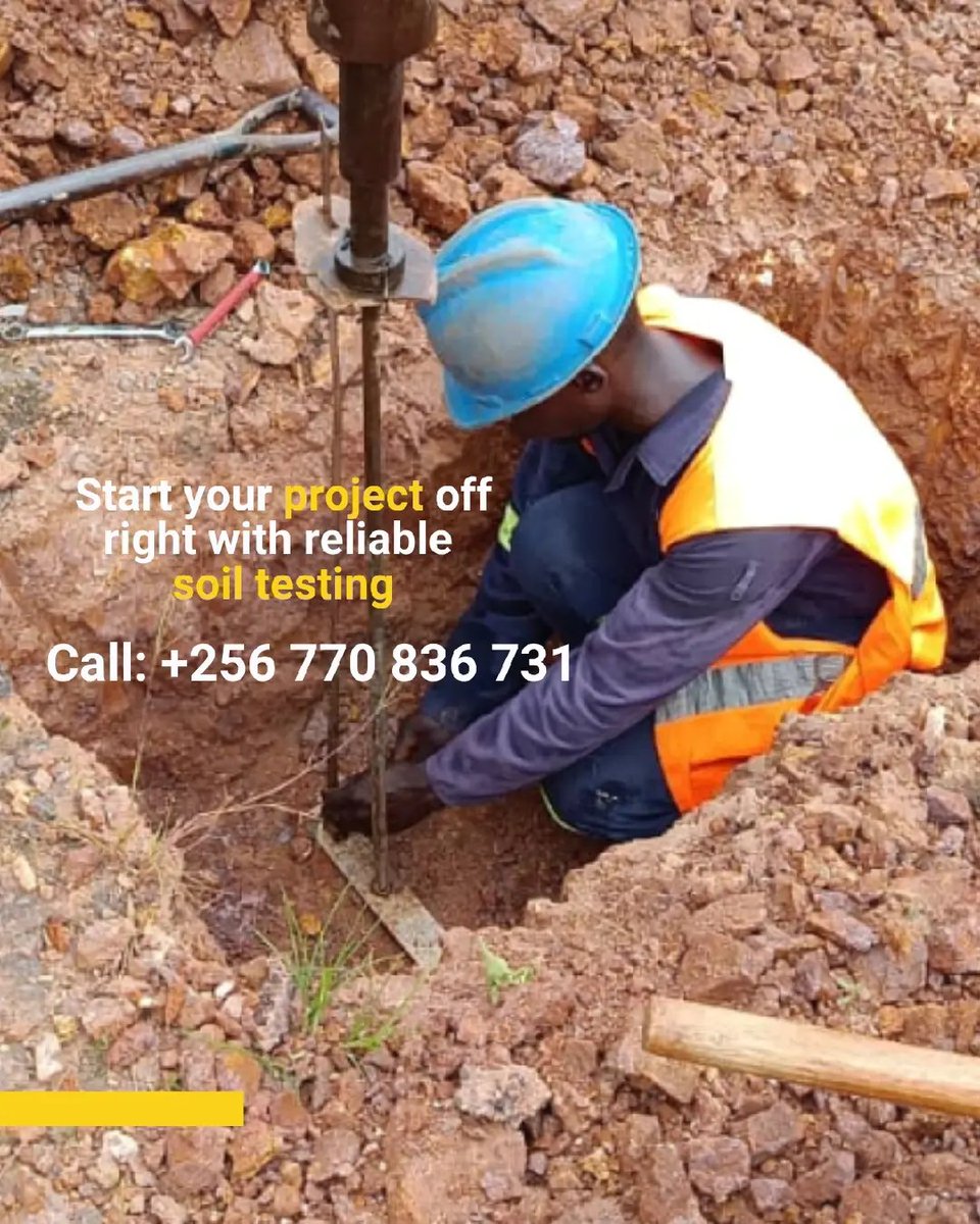 Reliable Soil Testing Services in Uganda – Accurate results for safe and stable construction. 

Contact us today for professional soil analysis.
+256770836731

#soiltesting #geophysics #geotecnical #geophysical #exploration #suelo #geology #soilmechanics #civilengineering #rocks