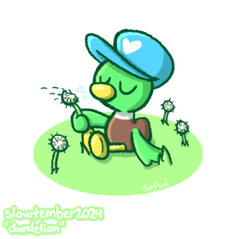 itsatechreel's tweet photo. Another fairly last minute and simple #slowtember drawing. Really had no interesting ideas for the prompt of "dandelion", so Peter's just enjoying a relaxing day blowing on some and making wishes 🪻🦆
#slowtember2024 https://t.co/W7PL5BpBKv