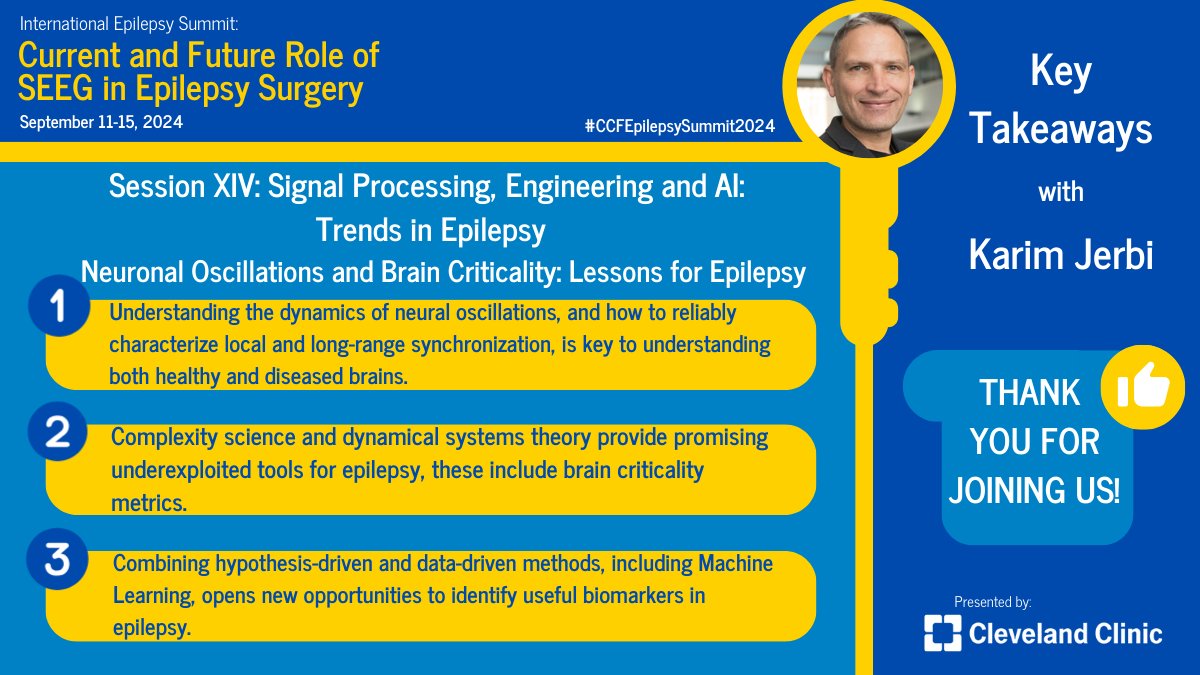epilepsydoc's tweet photo. Key note highlights from Section XIV of the #CCFEpilepsySummit2024 meeting, focusing on #signal processing, #neuroengineering &amp; #AI in #Epilepsy and #EpilepsySurgery!! A beautiful session today!

@imadmnajm @balukrishnan
@karimjerbineuro @CleClinicNS https://t.co/QTfWNBSqE9