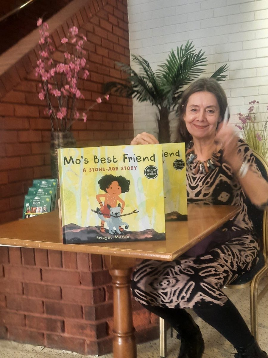 OtterBarryBooks's tweet photo. Lovely to see @BridgetMarzo with her fab stone-age picture book story about the very first dog - and stone-age fun activities! #MosBestFriend @W4BookFest @bounce_wstones https://t.co/VeY1Y1XeVq