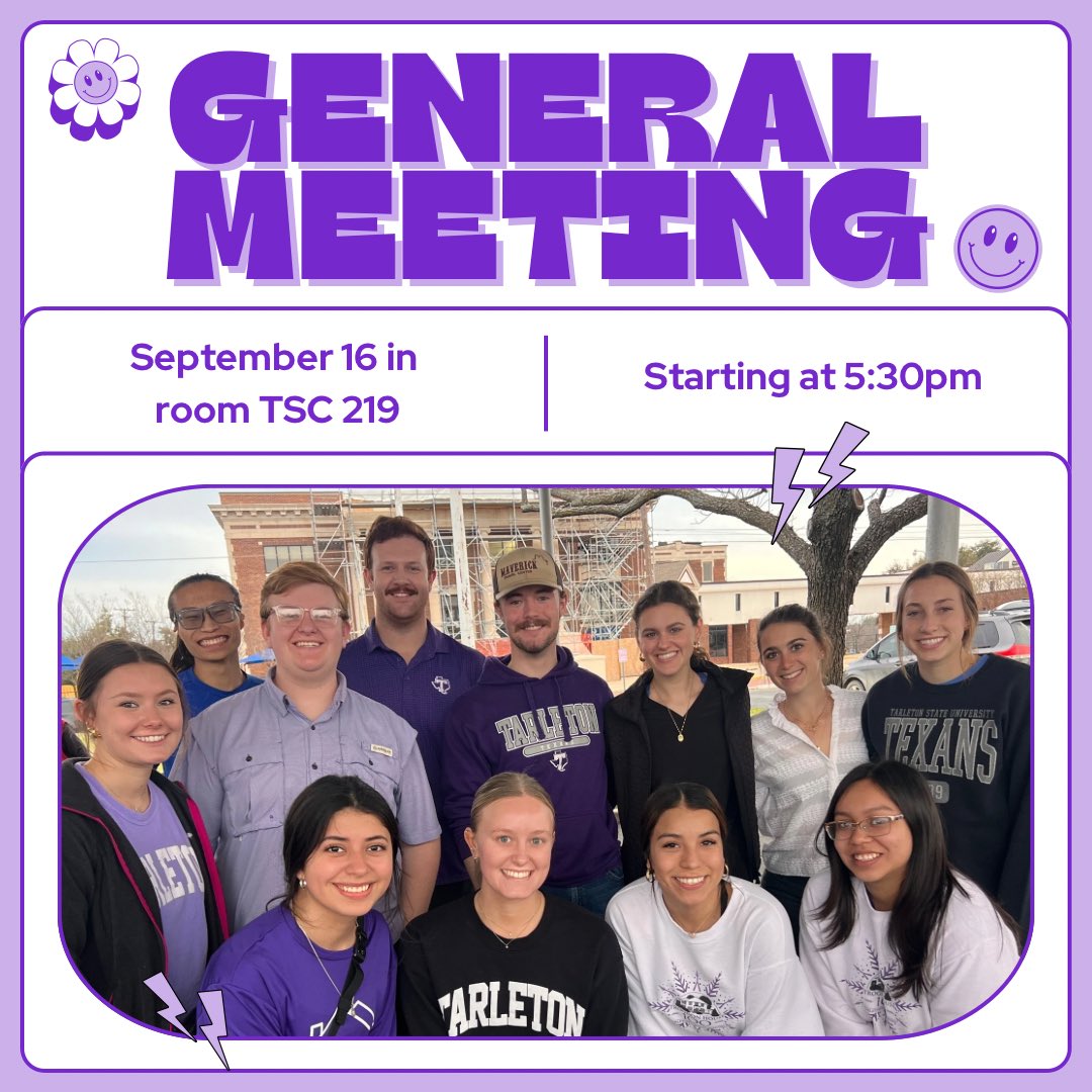 TOMORROW!!! We have a general meeting and we will be going over the service events that are happening this week, how to log service hours, and more!! It will start at 5:30pm in room TSC 219, all are welcome! Can’t wait to see everyone 🤩🤩🤩