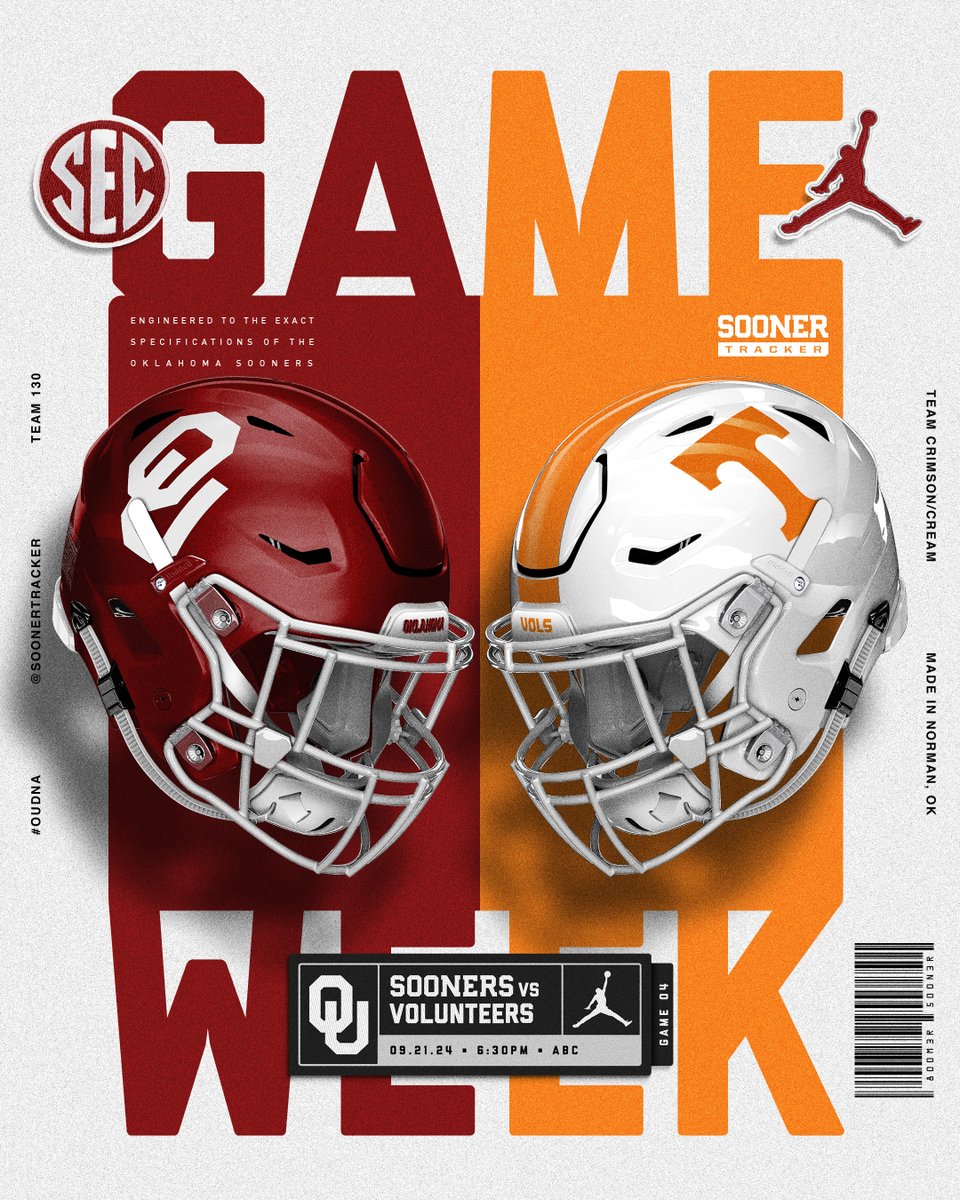 SoonerTracker's tweet photo. It's officially SEC time. #BeatTennessee https://t.co/e900DyBSKP