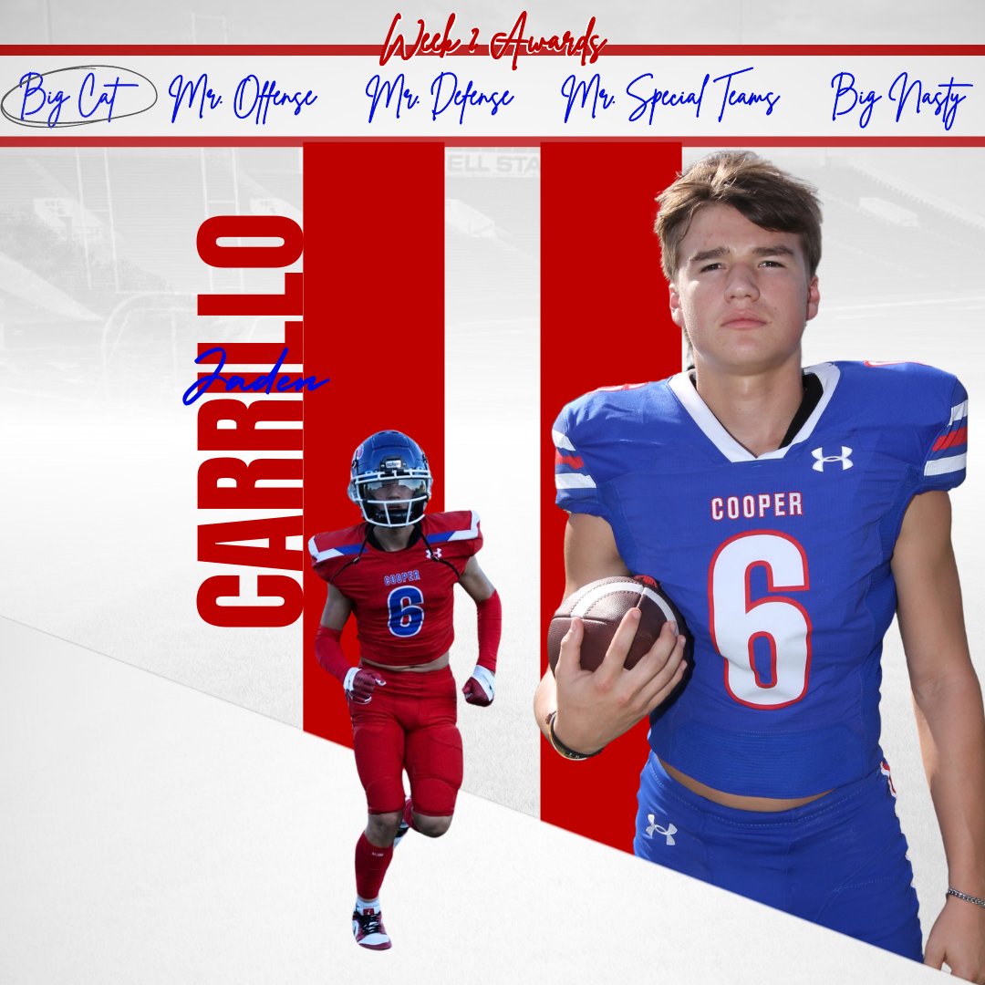Week 3 - Big Cat: 
#6 Jaden Carrillo (JR) 
#TCW | #GPS