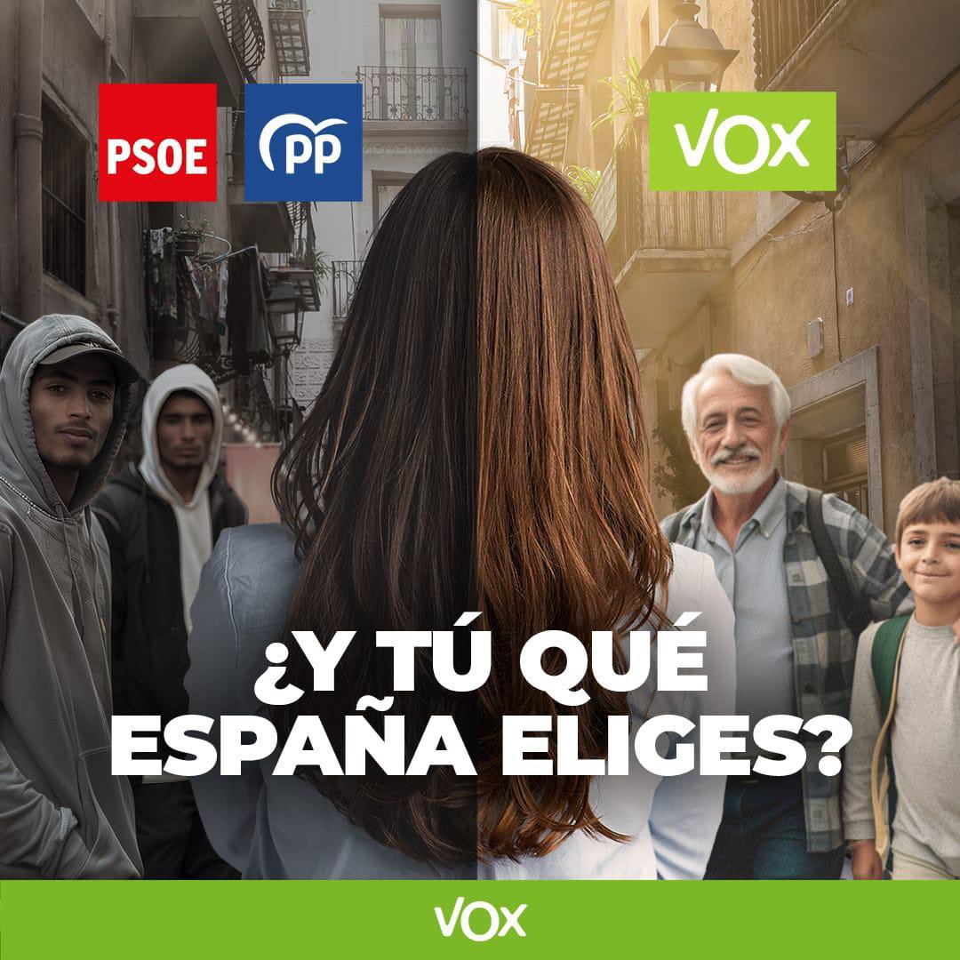 Nuestras ciudades desaparecen por culpa del PP y el PSOE, que están importando barbarie islamista: 

• 3 veces más violaciones
• 4 veces más peleas
• 2 veces más hurtos 

¿TÚ QUÉ ESPAÑA ELIGES?