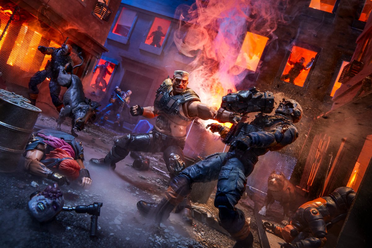 HasbroPulse's tweet image. Absolute zombie mayhem from the #PicTheAdventure challenge at #HasbroPulseCon2024! Check out the final result from photographers, @shootingthegalaxy and Corey, showcasing the Dreadnoks facing off against a zombie horde! #HasbroPulse #GIJoe #GIJoeClassifiedSeries