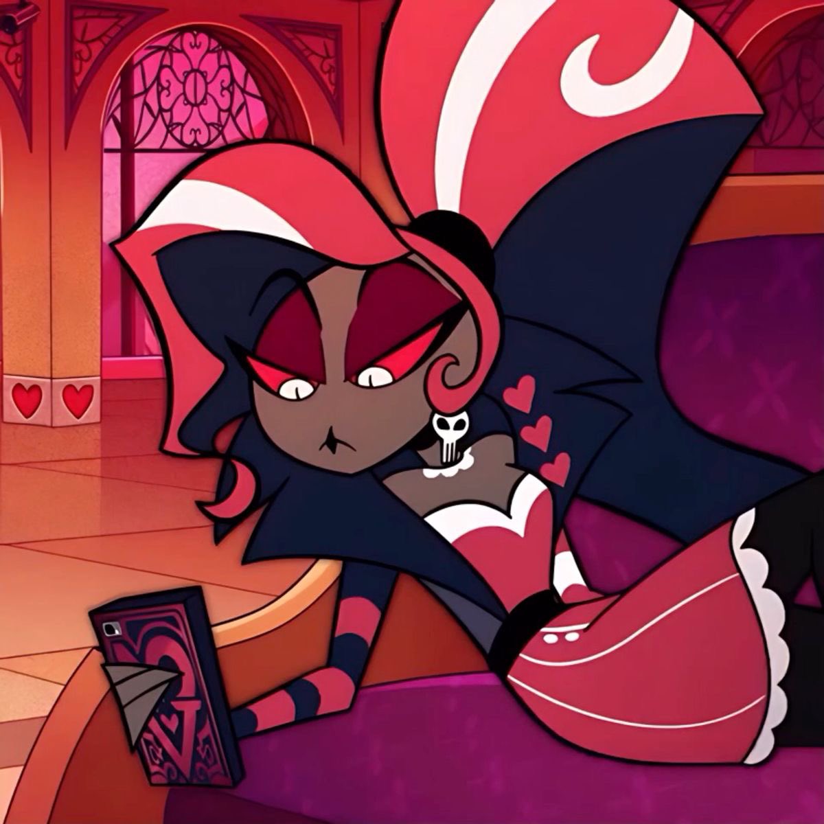 Velofthevees6's tweet photo. VELVETTE, BACKBONE OF THE VEES
—————————————————
• The best fashion queen ln hell
• Youngest but dangerous overlord (might end your career like she did to carmilla)
• Fashion designer and love potion maker
• WILL judge you brutally 

Quote:
„honey your outfit is just… ew💀.“ https://t.co/GetuD5jCWq