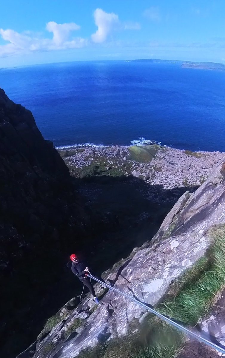 nevergiveupanne's tweet photo. An amazing afternoon with Jenny abseiling Fairhead for @AWARENI and Macmillan Unit nursing staff @NHSCTrust Thanks to Peter from @revivenorthcoast for his expertise and keeping us safe. Thanks also to family and friends who cheered and supported us💕#fundraiser #abseil #Fairhead https://t.co/h389yv9s0e