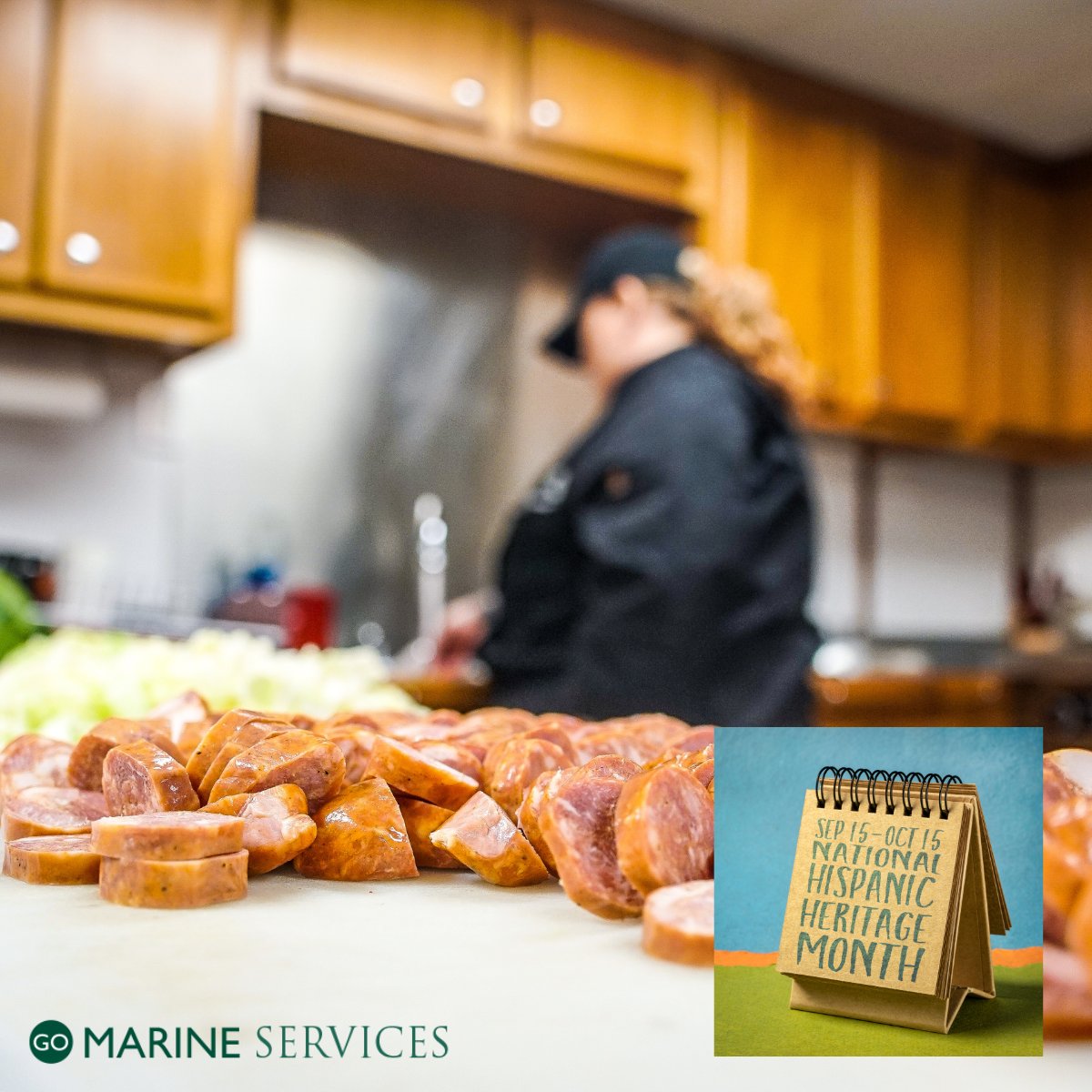 Cooking and enjoying a great meal together is one of the many ways to enjoy #HispanicHeritageMonth, which begins today.

Celebrate all month long with <a href="/USLatinoMuseum/">National Museum of the American Latino</a>: latino.si.edu/learn/teaching…

Here, a GO Marine Services cook prepares delicious food for hungry #maritime crews.