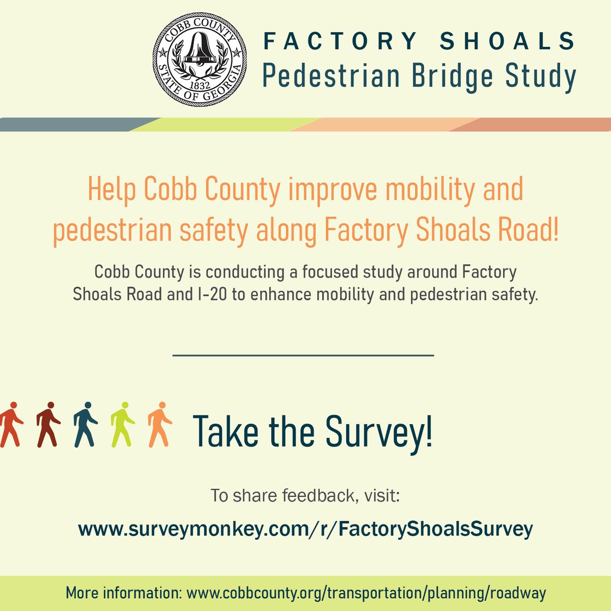 cobbcountygovt's tweet image. We want to hear from you! Help Cobb County improve roadway safety conditions in the Factory Shoals Road and I-20 area. 

Please share your experiences via this 5-minute survey: bit.ly/3MGFWQS

Thank you!

#CobbDOT #CobbCounty