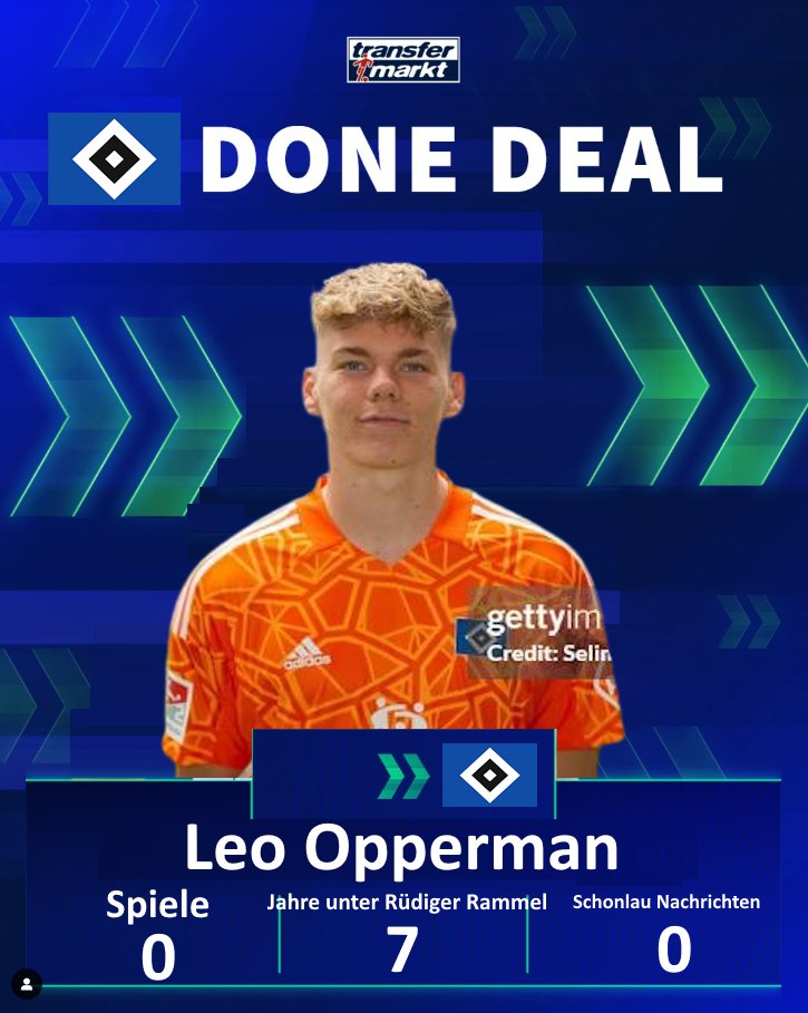 Leo Opperman  ist offiziell Agent 007
----------------------------- 
0 Spiele 
7 Jahre 
0 Schonlau Nachrichten 
----------------------------- 
Respekt an dich war schön mit dir👏📷#rammelhsv