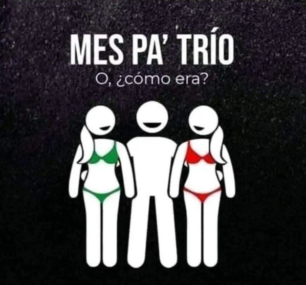 Mes pa trio alguna pareja que desee festejar y pasarla bien en el mes de la independencia.