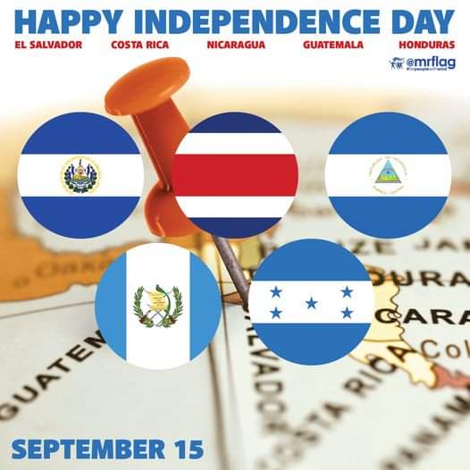 ¡Feliz Día de la Independencia a El Salvador, Costa Rica, Nicaragua, Guatemala y Honduras! Sept 15 marks the anniversary of the independence of these Central American countries from Spanish rule in 1821. Fun Fact: we have staff and students from these countries except Nicaragua.