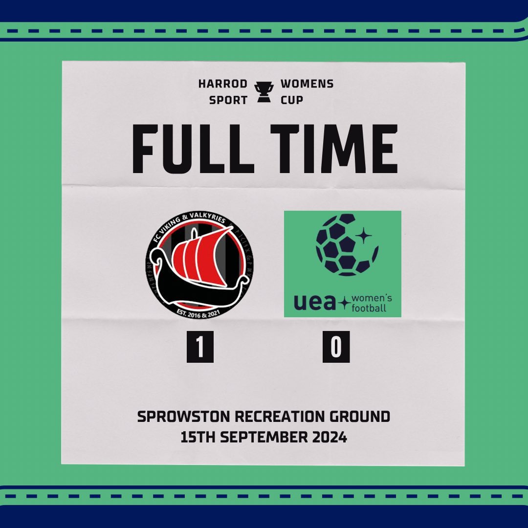 UEA Women's Football Club (@ueawfc) on Twitter photo Full time in the cup!
Unfortunately we fell short this afternoon, losing 1-0.
The girls battled right until the final whistle and did themselves proud.
Thank you for the game <a href="/VikingValkyries/">FC Viking & Valkyries ๐ด๓ ง๓ ข๓ ฅ๓ ฎ๓ ง๓ ฟ</a> and good luck for the rest of your cup run!๐ Full time in the cup!
Unfortunately we fell short this afternoon, losing 1-0.
The girls battled right until the final whistle and did themselves proud.
Thank you for the game <a href="/VikingValkyries/">FC Viking & Valkyries ๐ด๓ ง๓ ข๓ ฅ๓ ฎ๓ ง๓ ฟ</a> and good luck for the rest of your cup run!๐
