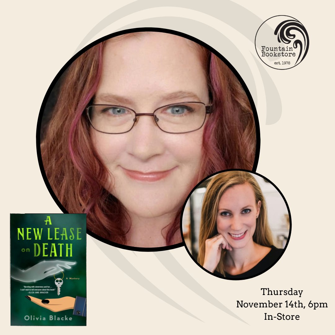 FountainBkstore's tweet photo. We can't wait to welcome Olivia back to Fountain! She will talk in-store about her newest supernatural mystery with another returning favorite, Katharine Schellman! #indiebookstore #mysterybook #spooykseason #shoplocalrva https://t.co/cL2gRo3r3c https://t.co/g0vWeFaJOx