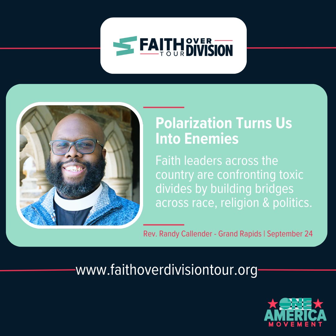 Toxic Polarization is a spiritual crisis, &amp; faith is a powerful response to the divides we face as a society. Join us for the Faith Over Division Tour as we explore how to draw on our faith traditions to build a shared future for all of us. Sign up at: bit.ly/FaithOverDivis…