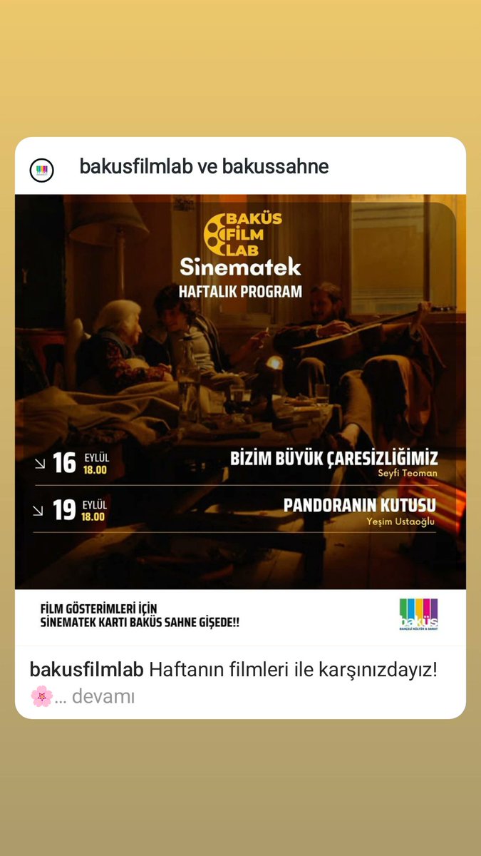 Kadife Filmler BFL'de <a href="/BakusSahne/">Baküs Sahne</a>