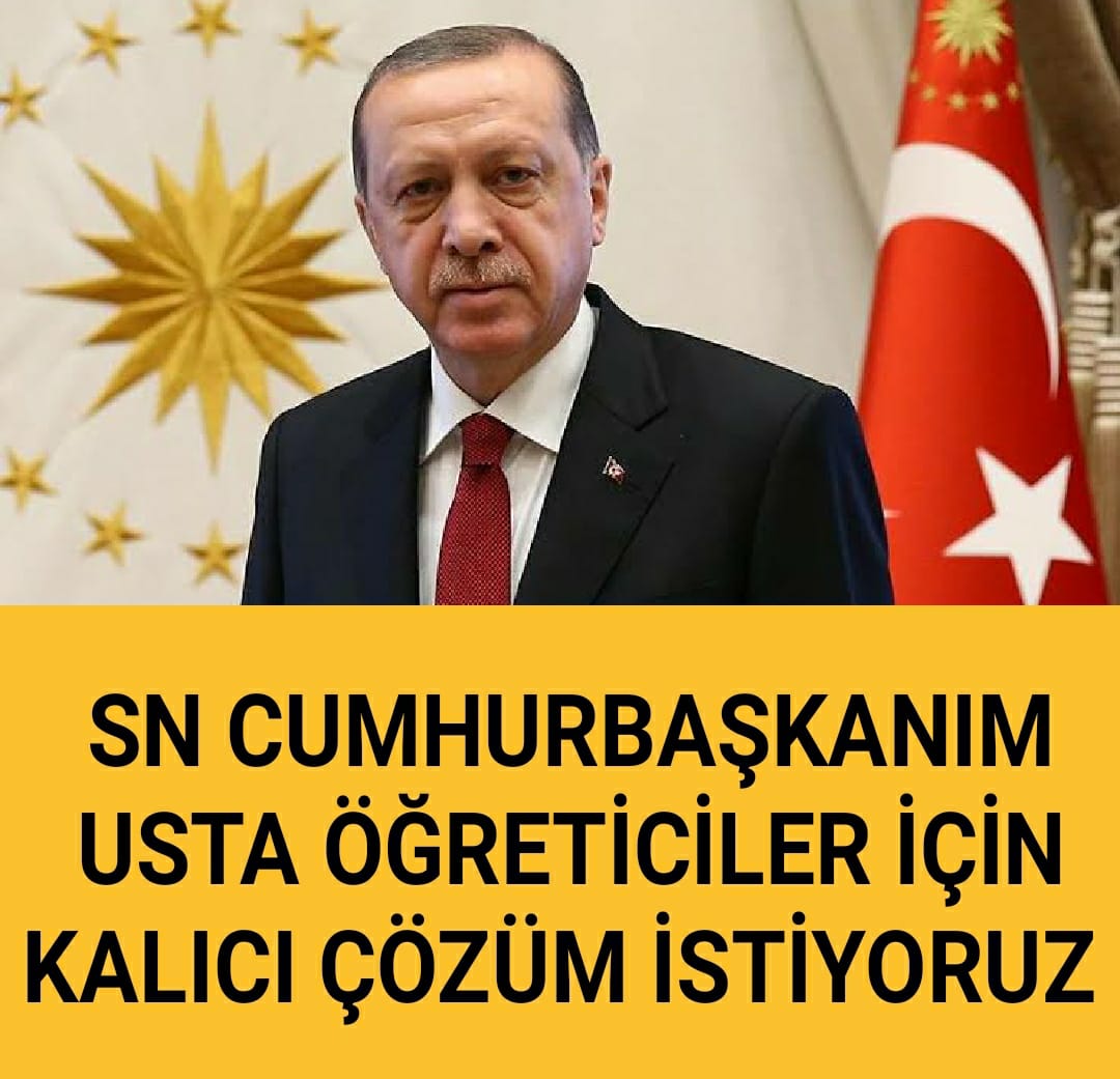 #ustaöğreticiyeKİMLİKşart
USTAÖĞRETİCİLER görevleri süresince Devlet memurlarının tutum, davranış ve vakarına uygun davranmakla sorumludur. Lakin Devlet memurlarının faydalandığı hiç bir haktan yararlanamamaktadır.
<a href="/RTErdogan/">Recep Tayyip Erdoğan</a> 
<a href="/Yusuf__Tekin/">Yusuf Tekin</a> 
<a href="/_aliyalcin_/">Ali YALÇIN</a> 
<a href="/talatyavuz29/">Talat YAVUZ</a>