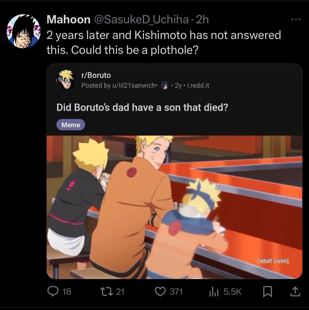 brapdook's tweet image. Mahoon once AGAIN goes to my profile for stealing Xeet ideas. 

Why specifically me, you ask? 

Well, as the #1 ruler of Anitwt, people across the globe seek the wisdom in my Xeets. My profile is like a grand library. I simply cannot blame them.