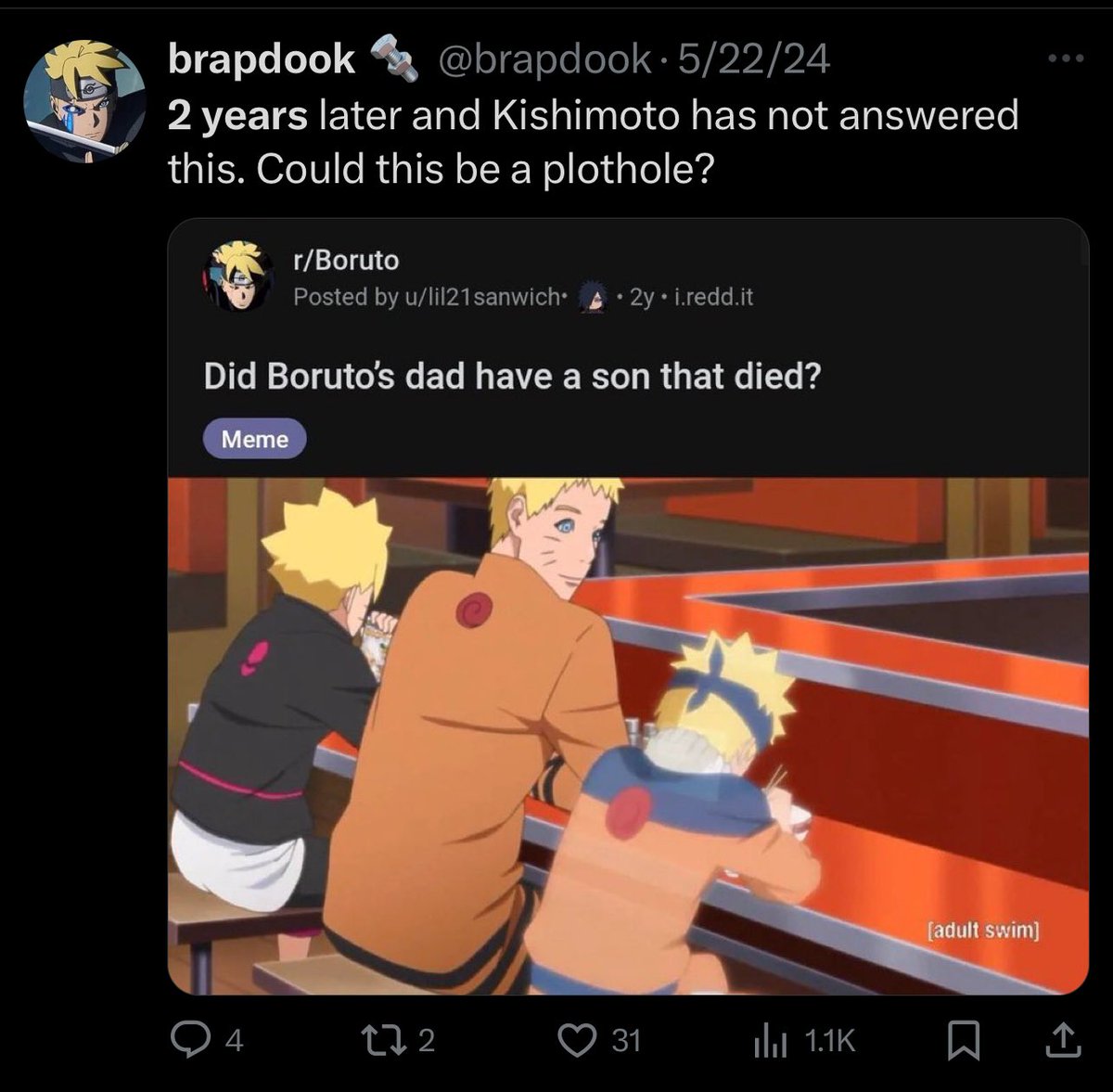 brapdook's tweet image. Mahoon once AGAIN goes to my profile for stealing Xeet ideas. 

Why specifically me, you ask? 

Well, as the #1 ruler of Anitwt, people across the globe seek the wisdom in my Xeets. My profile is like a grand library. I simply cannot blame them.